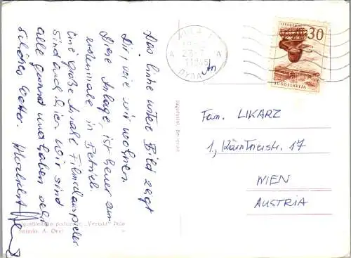 58073 - Kroatien - Pula , Ribarska Koliba , Zlatne Stijene na Podstinju - gelaufen 1962