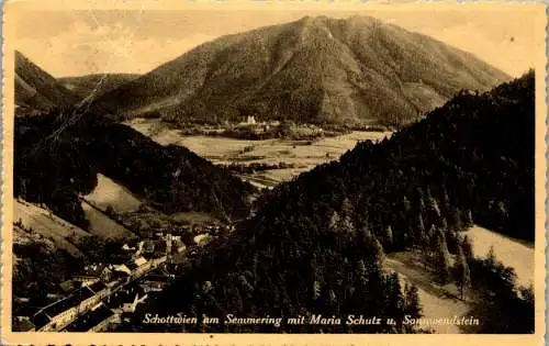 58098 - Niederösterreich - Schottwien , am Semmering mit Maria Schutz und Sonnwendstein - gelaufen 1939