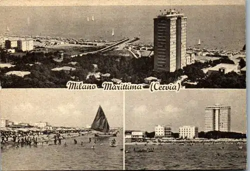 58099 - Italien - Milano , Marittima , Cervia , Mehrbildkarte - gelaufen 1961