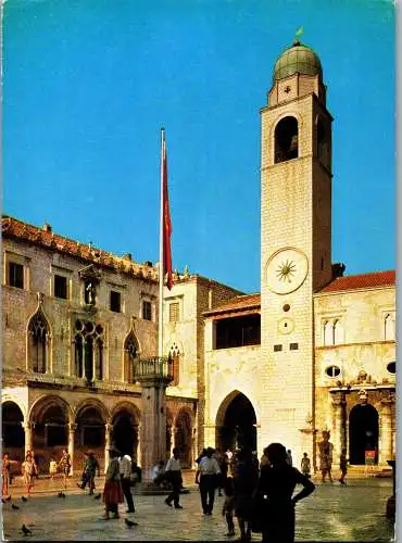 58105 - Kroatien - Dubrovnik , Placa Spozna sa Orlandovim stupom - gelaufen 1967