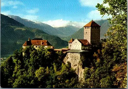 58106 - Italien - Meran , Schloss Tirol gegen Ortlergruppe , Castel Tirolo , Ortles - gelaufen 1976