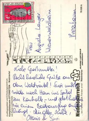 58108 - Niederösterreich - Ottenstein , im Waldviertel , Panorama , Kamptalstausee , Ruine Lichtenfels - gelaufen