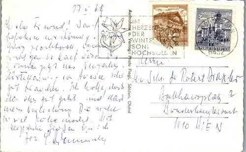 58111 - Tirol - Sölden , Hochsölden , Gigijochlift , Ötztal - gelaufen 1969