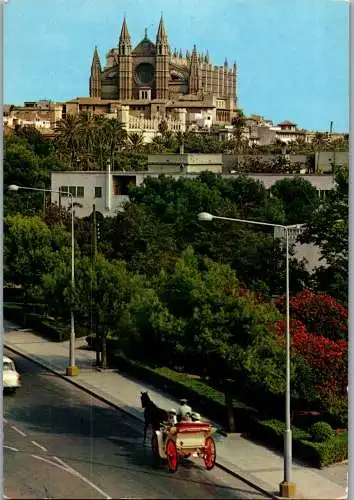 58122 - Spanien - Mallorca , Palma , La Cathedral desde Paeso Maritimo - gelaufen 1962
