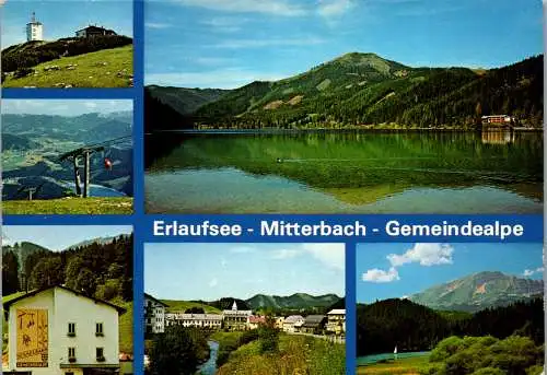 58137 - Steiermark - Mariazell , Erlaufsee , Mitterbach , Gemeindealpe , Mehrbildkarte - gelaufen 1993