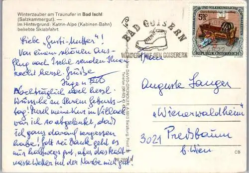 58161 - Oberösterreich - Bad Ischl , Winter am Traunufer , Katrin Alpe - gelaufen