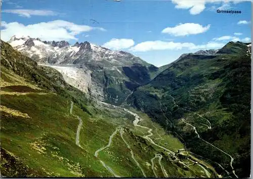 58187 - Schweiz - Grimselpass , mit Gletsch , Rhonegletscher und Furkastrasse - gelaufen 1988