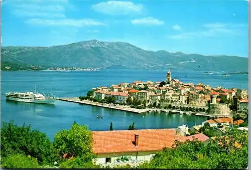 58190 - Kroatien - Korcula , Panorama - gelaufen 1988