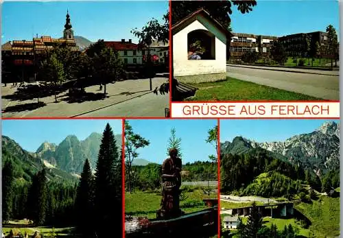 58200 - Kärnten - Ferlach , Rathaus , HTL Ferlach , Bodental , Loiblstraße , Mehrbildkarte - gelaufen 1990