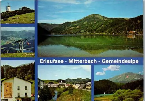 58203 - Steiermark - Mariazell , Erlaufsee , Mitterbach , Gemeindealpe , Mehrbildkarte - gelaufen 1991