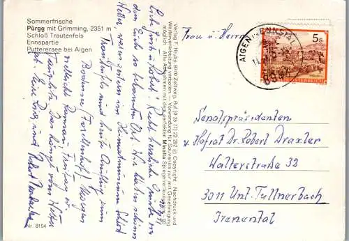 58204 - Steiermark - Ennstal , Pürgg mit Grimming , Schloß Trautenfels , Ennspartie , Putterersee bei Aigen - 1991