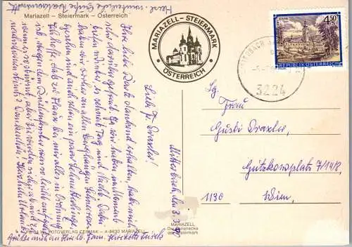 58228 - Steiermark - Mariazell , Panorama im Winter - gelaufen 1990