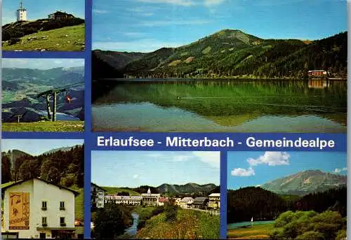 58229 - Steiermark - Mariazell , Erlaufsee , Mitterbach , Gemeindealpe , Mehrbildkarte - gelaufen 1990