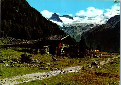 58261 - Salzburg - Bischofshofen , Gasthof Enzian im Habachtal gegen Habachkees und Schwarzkopf - gelaufen