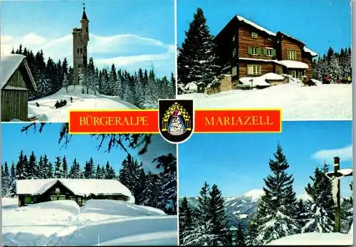 58262 - Steiermark - Mariazell , Bürgeralpe , Mehrbildkarte , Winter - gelaufen 1994