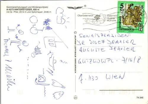 58266 - Oberösterreich - Hinterstoder , Großer Priel , Spitzmauer , Panorama , Loigistal - gelaufen