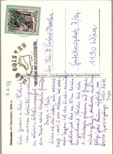 58268 - Oberösterreich - Gosausee , mit Dachstein - gelaufen 1998