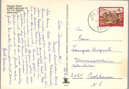 58274 - Steiermark - Lassnitztal , Gasthof Pension Peyerl - gelaufen 1987