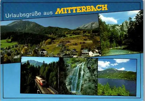 58275 - Niederösterreich - Mitterbach , Ortsansicht , Gemeindealpe , Erlaufsee , Marienwasserfall - gelaufen 1989