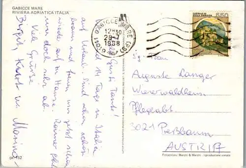 58276 - Italien - Gabicce Mare , Riviera Adriatica , Mehrbildkarte - gelaufen 1988