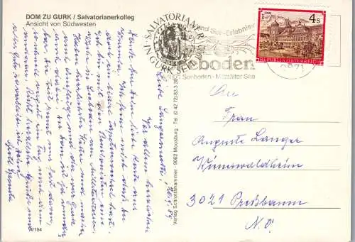 58279 - Kärnten - Gurk , Dom zu Gurk , Salvatorianerkolleg , Ansicht von Südwesten - gelaufen 1989