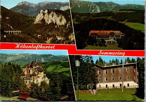 58299 - Niederösterreich - Semmering , Polleroswand mit Rax , Kurhaus , Südbahnhotel , Europahaus Babenberg