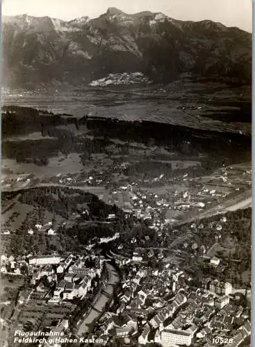 58314 - Vorarlberg - Feldkirch , gegen Hohen Kasten , Flugaufnahme - gelaufen 1957