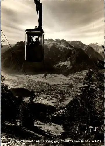 58316 - Vorarlberg - Bludenz , Seilbahn Muttersberg gegen Rhätikon - gelaufen 1957