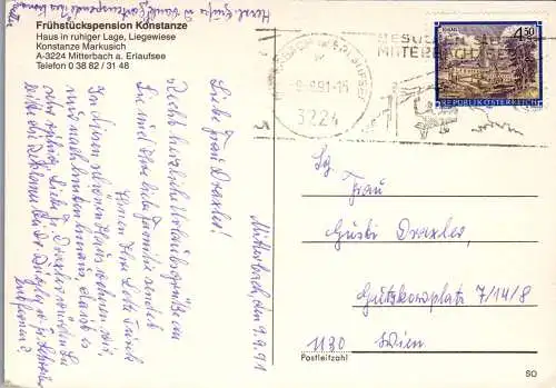 58322 - Niederösterreich - Mitterbach , Pension Konstanze , Konstanze Markusich - gelaufen 1991