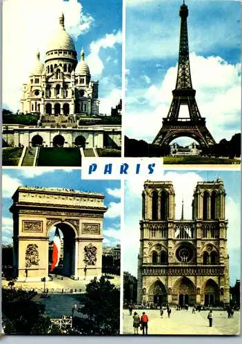 58325 - Frankreich - Paris , Le Sacre Coeur , Tour Eiffel , L'Arc de Triomphe , Notre Dame - gelaufen 1983