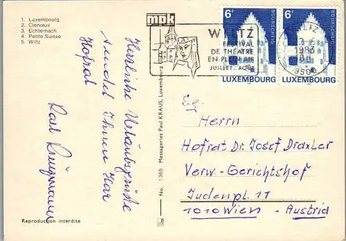 58328 - Luxemburg - Luxembourg , Clervaux , Echternach , Petite Suisse , Wiltz - gelaufen 1983