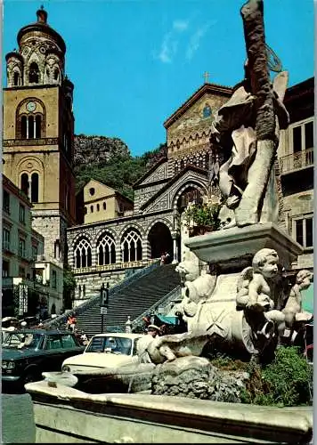 58330 - Italien - Amalfi , Il Duomo e la fontana - gelaufen 1983