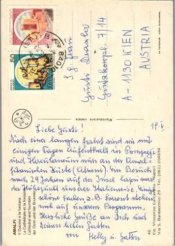58330 - Italien - Amalfi , Il Duomo e la fontana - gelaufen 1983