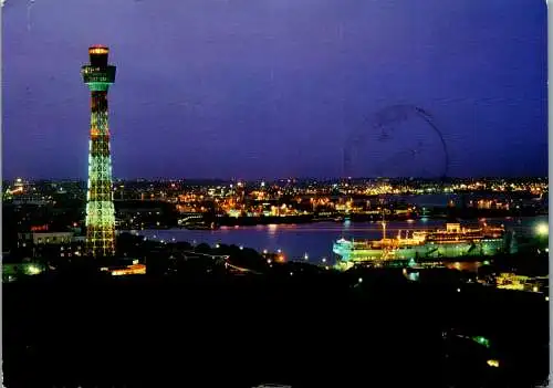 58390 - Japan - Yokohama , by Night , Marine Tower - gelaufen 1969