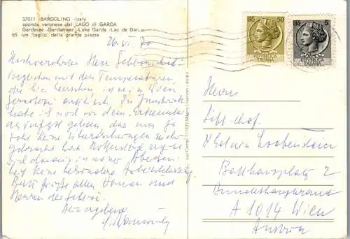 58396 - Italien - Bardolino , Sponda veronese del Lago di Garda , Cafe Moro - gelaufen 1970