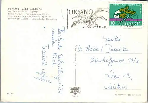 58397 - Schweiz - Locarno , Lago Maggiore , Lungolago - gelaufen 1962