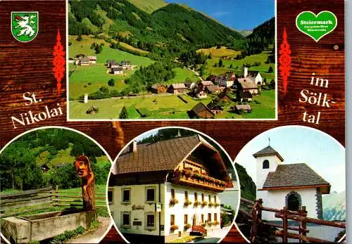 58413 - Steiermark - St. Nikolai , Sölktal , Gasthof zum Gamsjäger , Kapelle , Mehrbildkarte - gelaufen