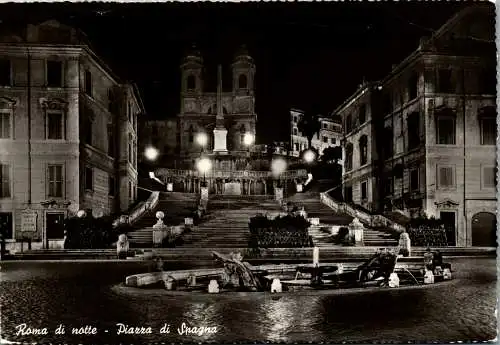 58426 - Italien - Rom , Piazza di Spagna , Notte - gelaufen 1961