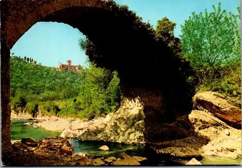 58564 - Italien - Assisi , Il Ponte di Santa Croce sul Tescio e la Basilica di San Francesco - nicht gelaufen