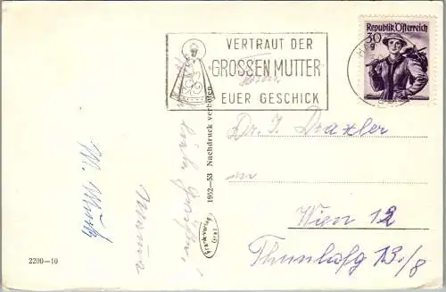 58566 - Steiermark - Mariazell , Gruss aus , Panorama - gelaufen 1953
