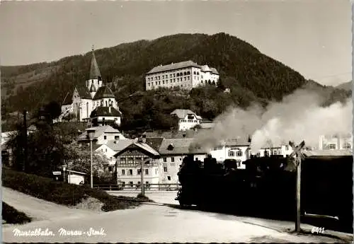 58570 - Steiermark - Murau , Murtalbahn , Zug , Lokomotive - gelaufen 1966