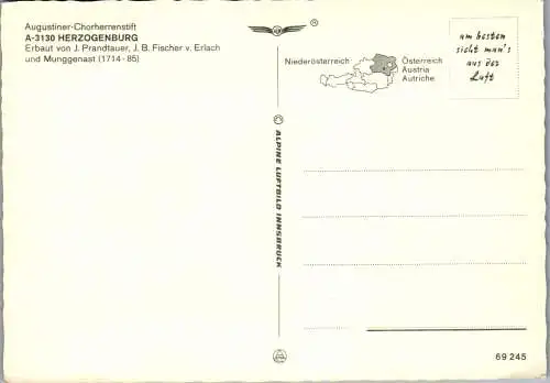 58585 - Niederösterreich - Herzogenburg , Augustiner Chorherren Stift - nicht gelaufen
