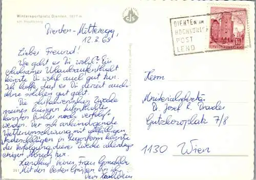 58597 - Salzburg - Dienten , am Hochkönig , Winter , Panorama - gelaufen 1969