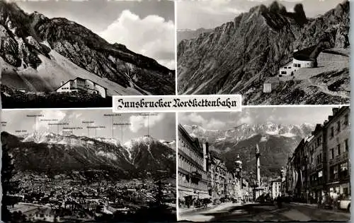 58606 - Tirol - Innsbruck , Innsbrucker Nordkettenbahn , Mehrbildkarte - gelaufen