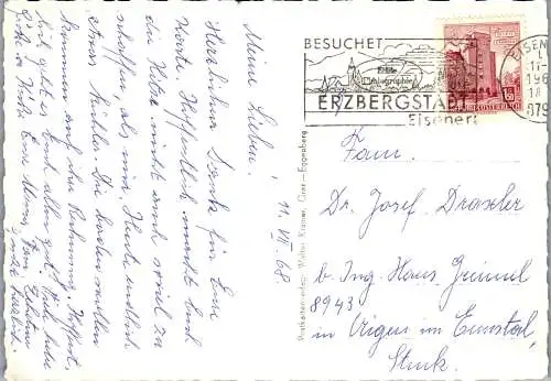 58613 - Steiermark - Eisenerz , Leopoldsteinersee mit Pfaffenstein - gelaufen 1968