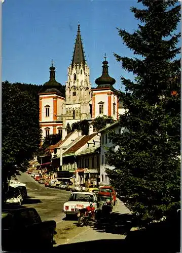 58623 - Steiermark - Mariazell , Gnadenkirche , Basilika , Strassenpartie - gelaufen 1990