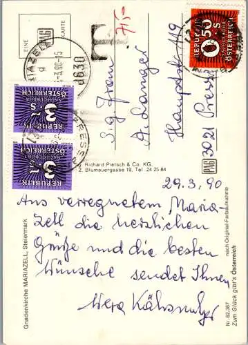 58623 - Steiermark - Mariazell , Gnadenkirche , Basilika , Strassenpartie - gelaufen 1990
