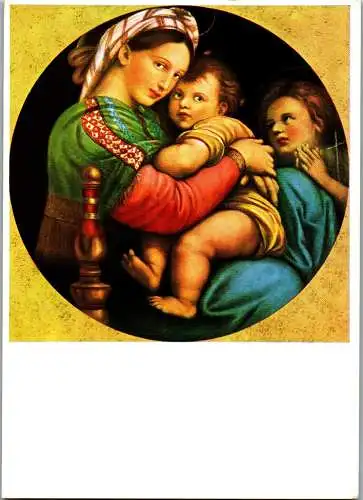 58632 - Künstlerkarte - Raffaello Santi da Urbino , Madonna della Sedia - gelaufen 1987