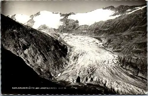 58641 - Tirol - Ötztal , Karlsruherhütte am Langtalereck , Gletscher - gelaufen 1960