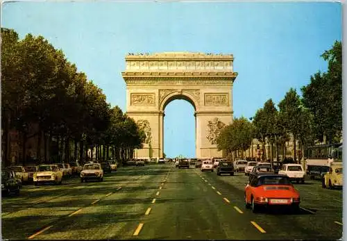 58666 - Frankreich - Paris , Arc de Triomphe , Porsche 911 - gelaufen 1976